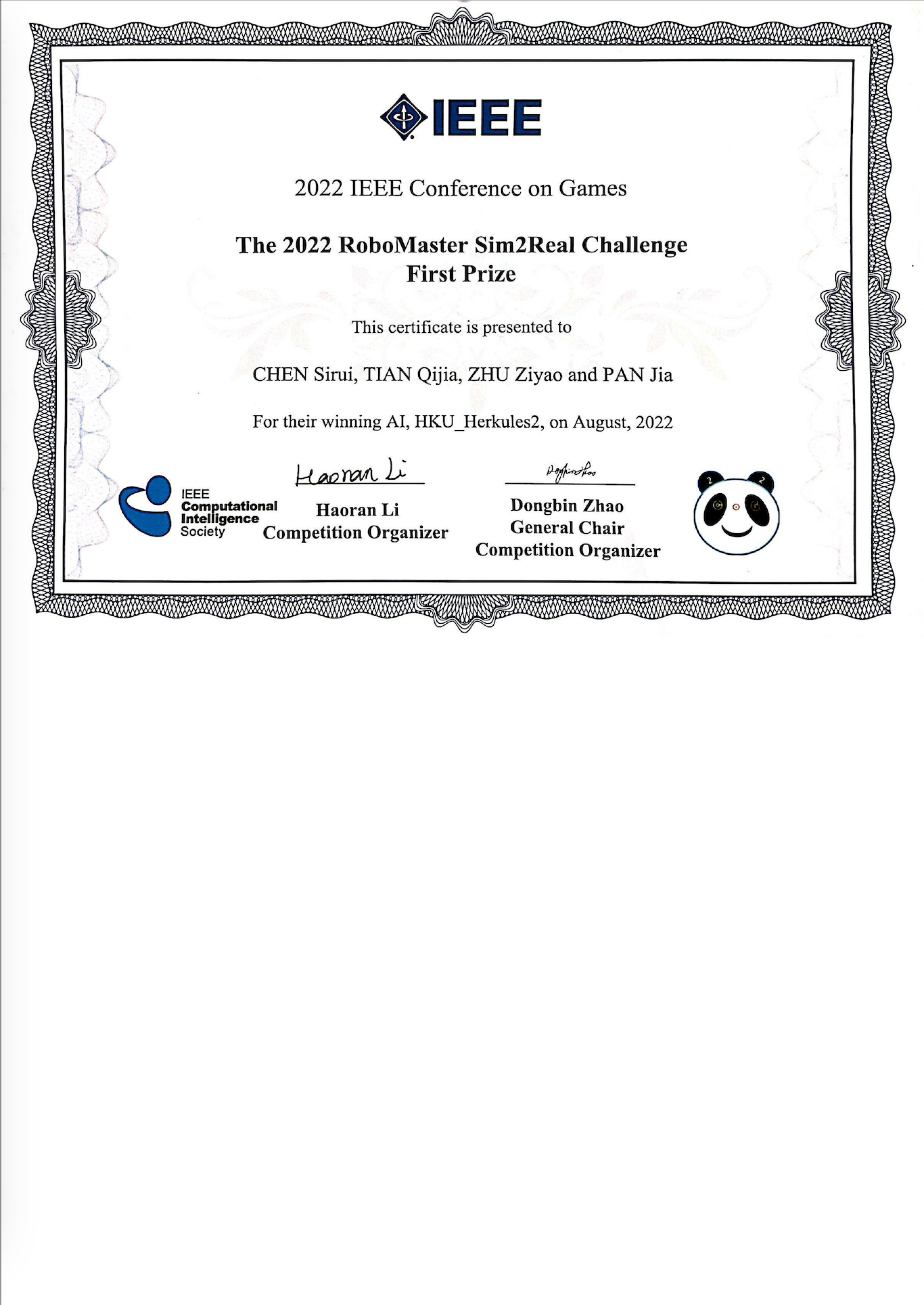 RUMA Certificate